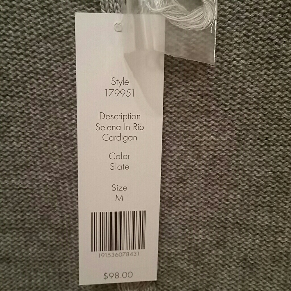 Foxcroft Slate Grey Cardigan Sweater - Picture 2 of 3